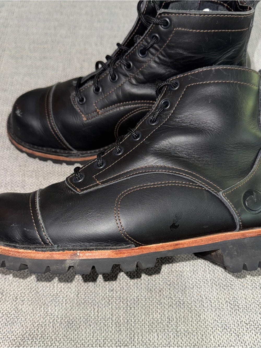 Origin USA Lincoln Lifestyle Boot Cap Toe Lug Sole Made in Maine Black Sz 9.5 EE